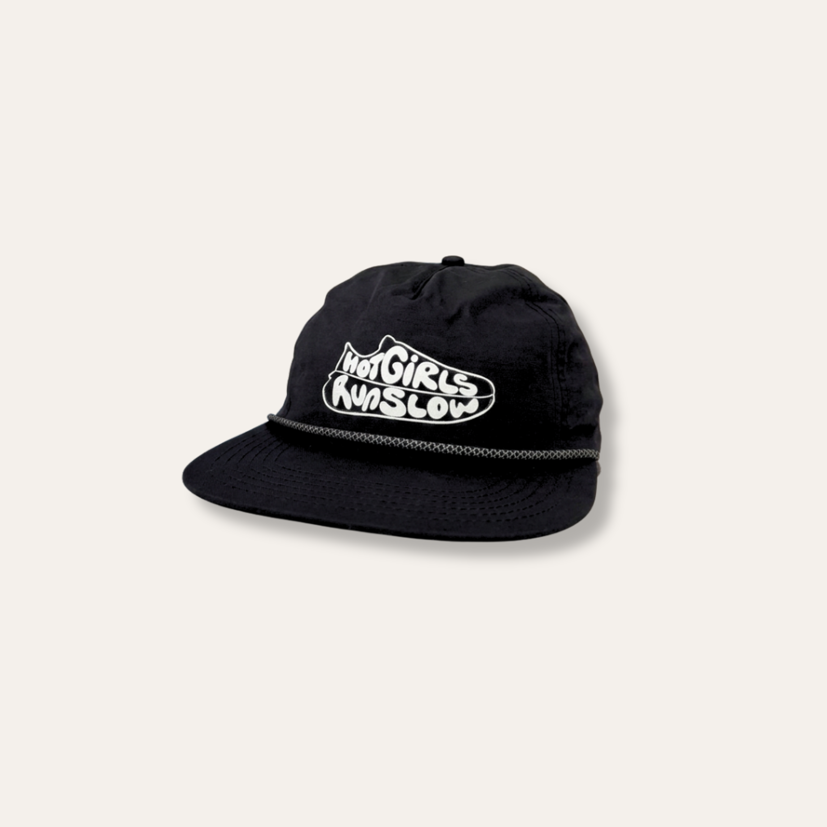 nylon rope snapback - black