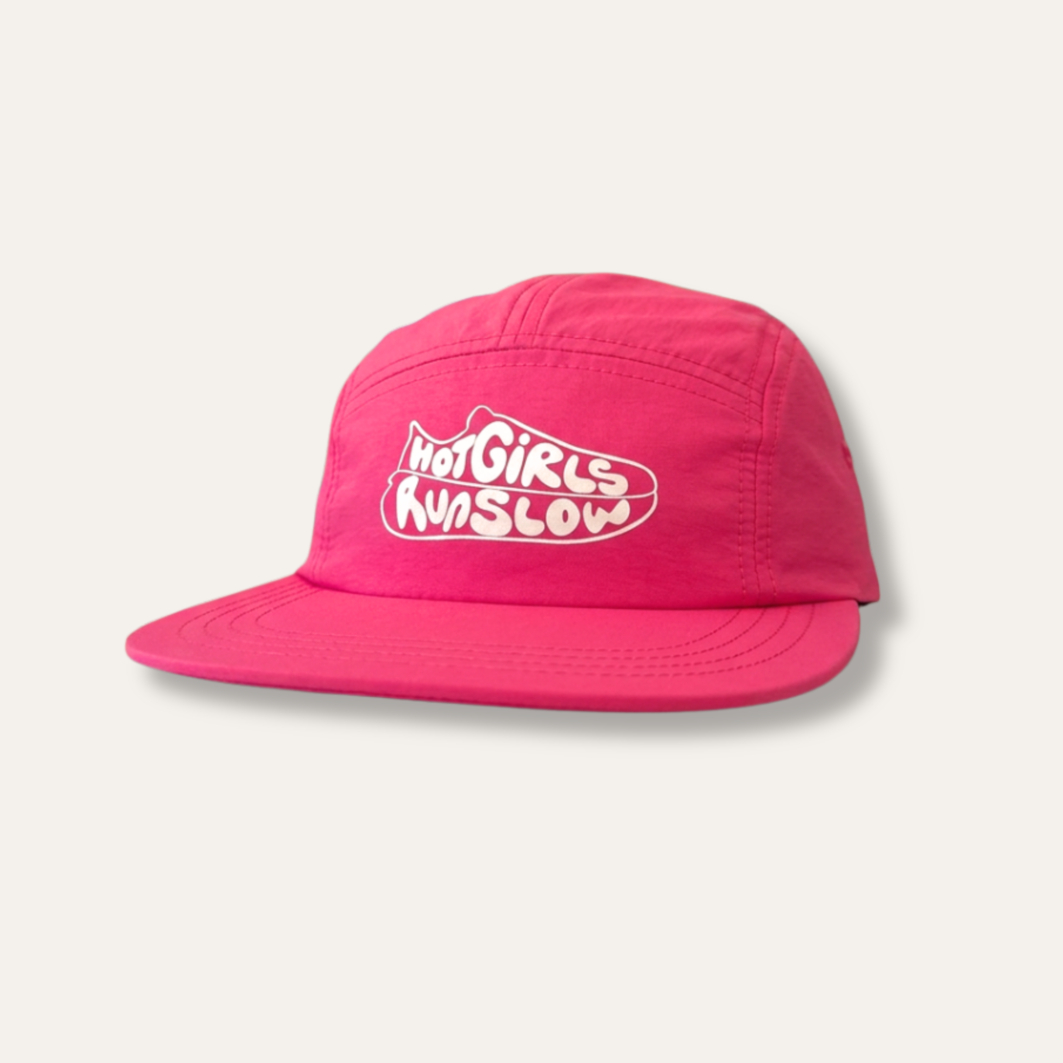 nylon camper hat - hot pink